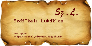 Székely Lukács névjegykártya